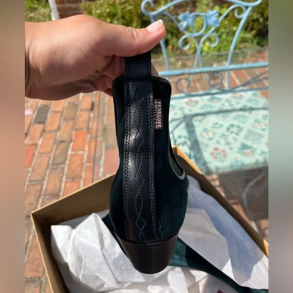 Anthropologie Penelope Chilvers Velvet Chelsea Boots NIB